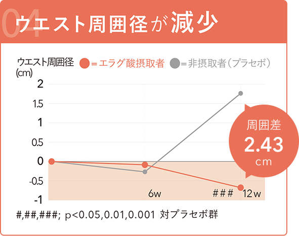 ウエスト周囲径が減少